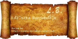 Lászka Barnabás névjegykártya