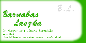 barnabas laszka business card