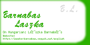 barnabas laszka business card